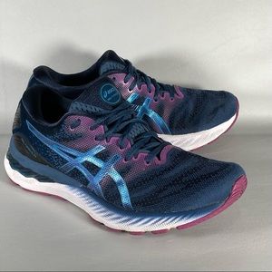 Asics Womens Gel Nimbus 23 1012A885 Blue Running Shoes Sneakers Size 9.5